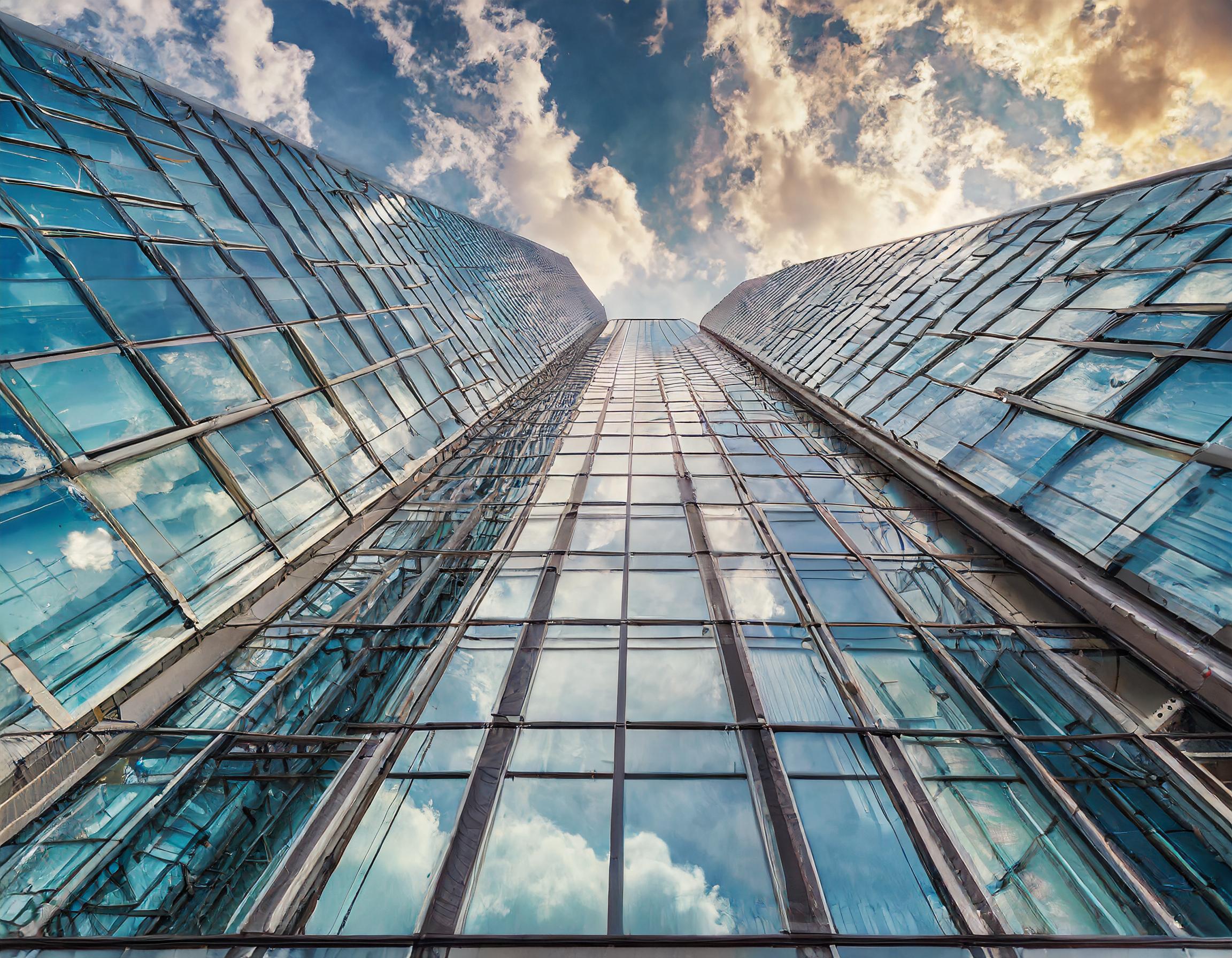 Professionelle Fensterreinigung eines Geschäftsgebäudes